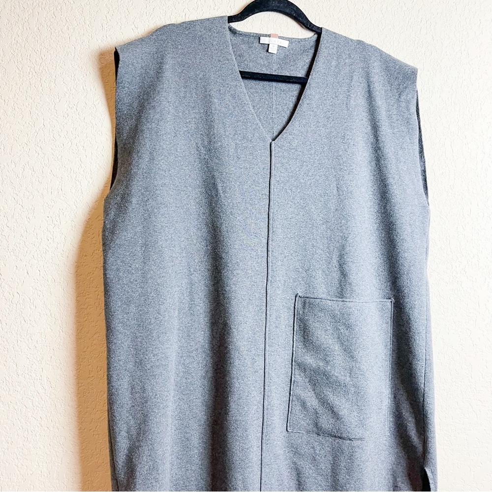 Lunya Cozy Cotton Silk Oversized Dress Sleeveless V-Neck Grey Size Medium - Picture 5 of 8